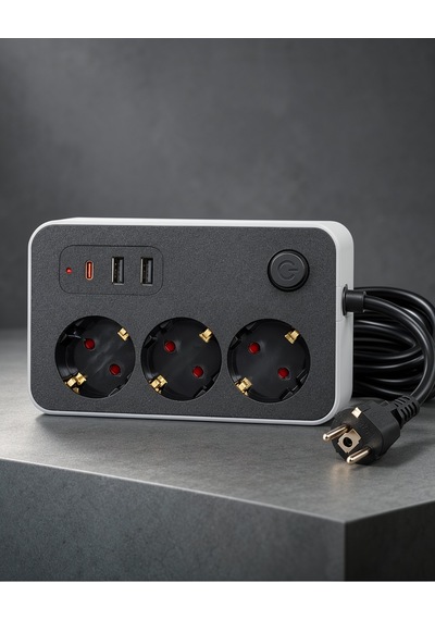 Kablolu Çoklu Priz 4 Priz + Usb Ve Type C Şarj Çıkışı Ftr02çoklupriz-4 0