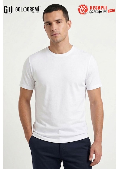 Jiber Erkek Premium Bambu Terletmeyen Hafif Kumaş T-shirt Beyaz