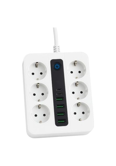 Akıllı Çoklu Priz, 6 Priz + 4 Usb Çıkışı