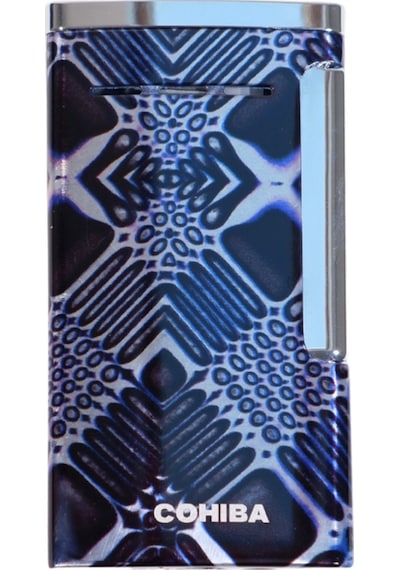 Cohiba Tek Torch Perde Alev Desenli Metal Puro Çakmağı - Tr9545