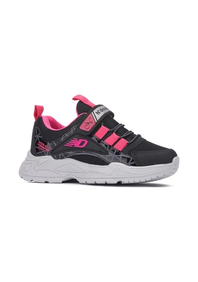 Günlük Çocuk Unisex Sneaker Nefes Alabilen Lastik Bağcıklı Cırt Cırtlı Hafif Esnek Ayakkabı 0013 Siyah - Fuşya Günlük Çocuk Unisex Sneaker Nefes Alabilen Lastik Bağcıklı Cırt Cırtlı Hafif Esnek Ayakkabı 0013 Siyah - Fuşya