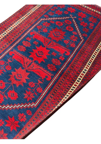 El Dokuma Sıfır Yağcıbedir Halısı 110x180 Kök Boya Yün İnce Halı Kırmızı