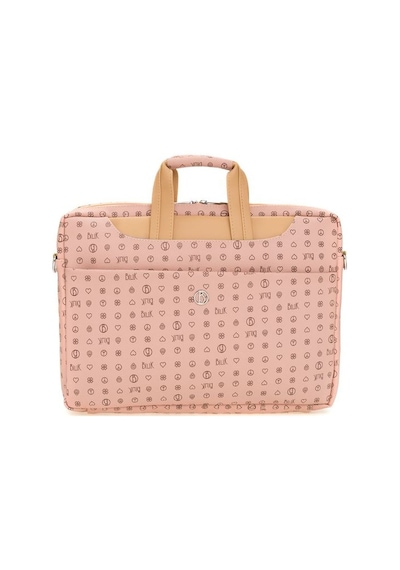 Bilik Deri Monogram Pembe/Camel Unisex Laptop & Evrak Çantası BRI Pembe - Camel
