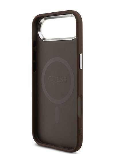 Apple Uyumlu iPhone 17 Air Kılıf Guess Lisanslı M-safe Özellikli 4g Klasik Yazı Logolu Kapak Kahverengi Kahverengi