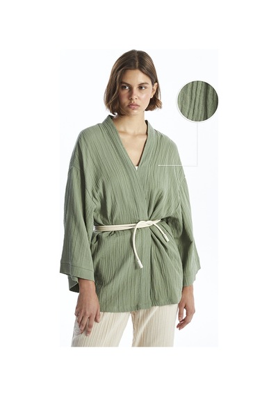 Lcw Vision Haki Şal Yaka Kadın Kimono