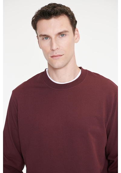 Ac&Co / Altınyıldız Classics Erkek Bordo Pamuklu Standart Fit Normal Kesim 2 İplik Bisiklet Yaka Sweatshirt