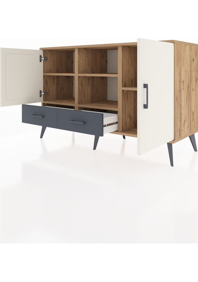Hyperion Konsol 5 Raflı 2 Çekmeceli 3 Kapaklı 132x44x83 Çam-aytaşı/antrasit Aytaşı/antrasit Hyperion Konsol 5 Raflı 2 Çekmeceli 3 Kapaklı 132x44x83 Çam-aytaşı/antrasit Aytaşı/antrasit