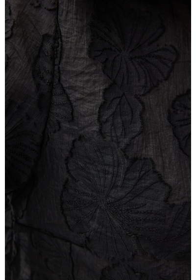 Sateen Belica Gömlek - Siyah-137146 Siyah