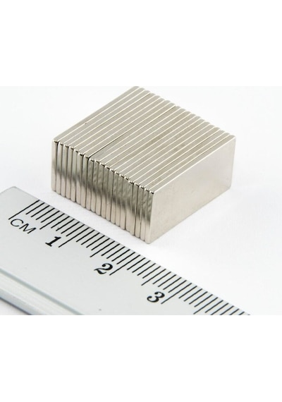5 Adet - Köşeli Neodyum Mıknatıs, 20x10x1,5 Mm, Güçlü Magnet, N35 Kalite