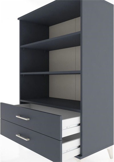 Hyperion Dolap 3 Raflı 2 Çekmeceli 88x44x134 Antrasit-antrasit Antrasit