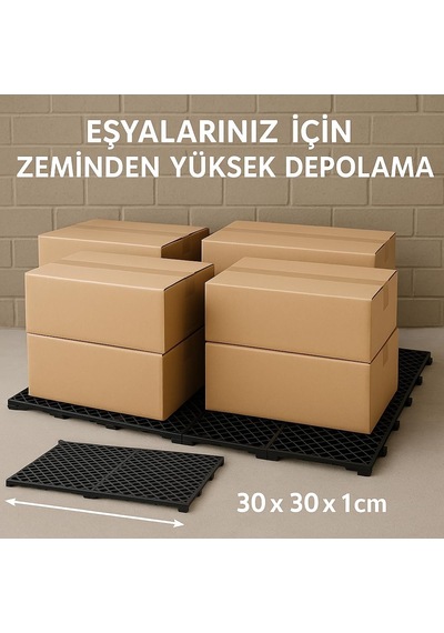 30x30cm Plastik Izgara Kenarından Geçmeli - Çok Amaçlı Kilitli Plastik Zemin Izgarası - Nemden Koruma Izgarası - Diğer
