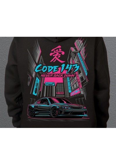 Bumeta Nissan Silvia Code 143 Araba Car Sweatshirt Unisex Kapüşonlu Hoodie 001