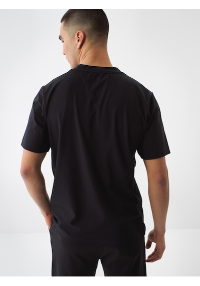Xint Siyah Pamuk Dokulu Regular Fit Tişört 502222