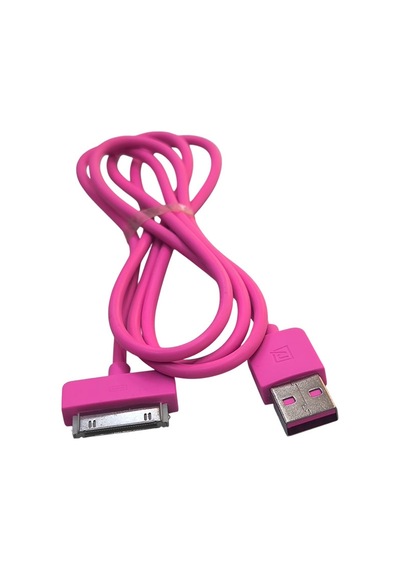 Ipad - İpod - İphone 4 Uyumlu Usb Şarj Ve Data Kablosu Pembe 1m