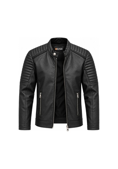 Classics Men Delpino Slim Fit Erkek Suni Deri Ceket - 7828 Siyah