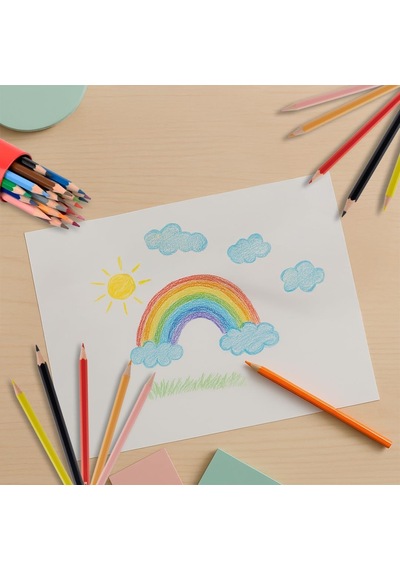 Faber-castell Kuru Boya Kalemi, Kırmızı Metal Tüp Kutu, 12 Renk, Tam Boy, Kalemtıraş Hediyeli, Yumuşak Mineli, K Genel