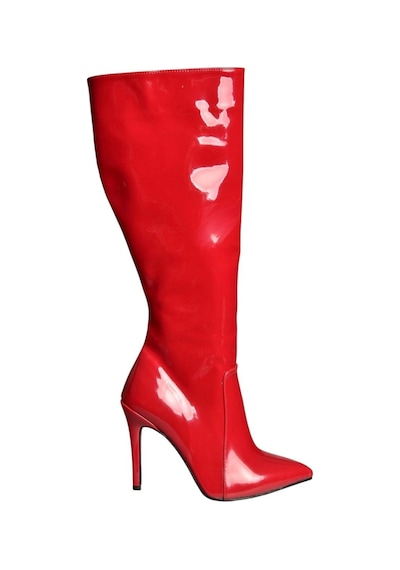 Fox Shoes N372530108 Kırmızı Rugan İnce Topuklu Kadın Çizme Kırmızı-rugan