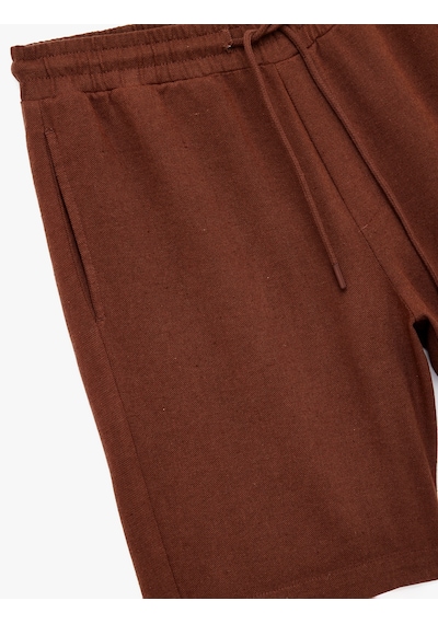 Koton Keten Viskon Karışımlı Cep Detaylı Beli Bağcıklı Şort Kiremit 5sam40185hw Terracotta Koton Keten Viskon Karışımlı Cep Detaylı Beli Bağcıklı Şort Kiremit 5sam40185hw Terracotta