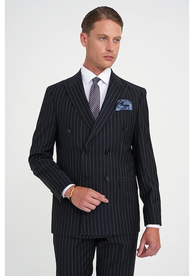Efor Slim Fit Çift Yırtmaç Çizgili Kruvaze Klasik Koyu Lacivert Takım Elbise Tk 925 Lacivert Efor Slim Fit Çift Yırtmaç Çizgili Kruvaze Klasik Koyu Lacivert Takım Elbise Tk 925 Lacivert
