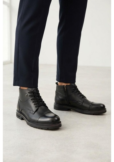 Pierre Cardin 90-430 Erkek Hakiki Deri Casual Bot Siyah