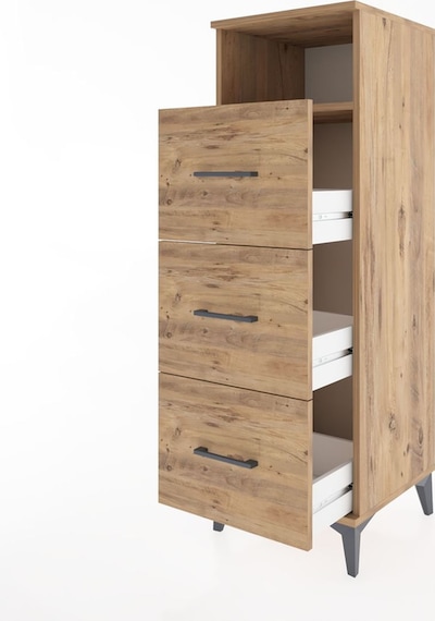 Hyperion Dolap Tek Raflı 3 Çekmeceli 44x44x134 Çam-çam Çam