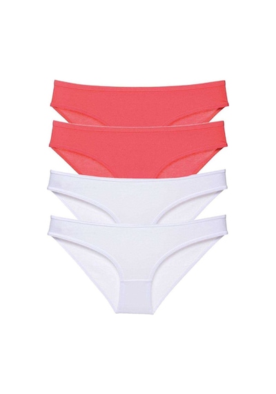 Royaleks 4 adet Eko Set Likralı Kadın Slip Külot Fuşya Beyaz RYL-EKO4030 Beyaz