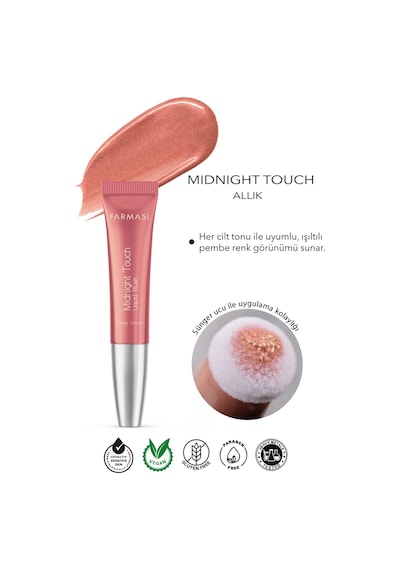 Farmasi Midnight Touch Yumuşak Sünger Uçlu Likit Allık Pinky Cloud 12 ML