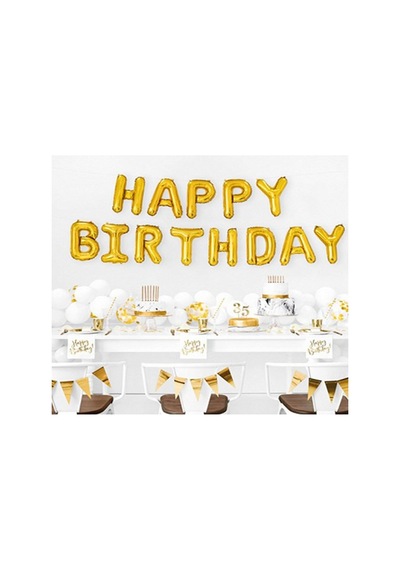 T Harf Folyo Gold Renk Balon Küçük 35 Cm Renkli