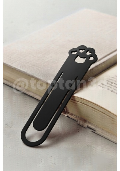 Siyah Pati Kitap Ayracı, Sevimli Kedi Pati Figürlü Ayraç, Kedi Severlere Hediyelik Kitap Ayracı - 10cm
