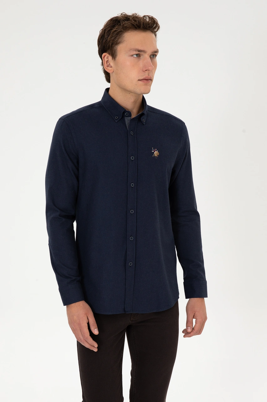 U.s. Polo Assn. Erkek Lacivert Gömlek Desenli 50308459-vr033 Lacivert