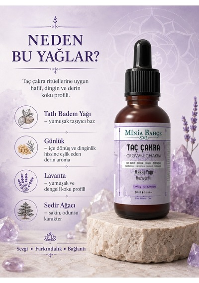 Minia Bahçe Bitki Ve Sanat Atölyesi Taç Çakra Masaj Yağı 30 ML