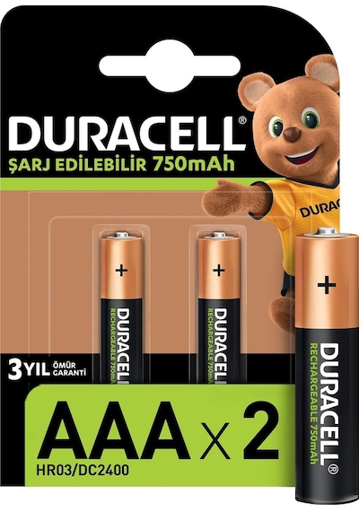 Duracell HR6/DC1500 1300 mAh AA + HR03/DC2400 750 mAh AAA Şarj Edilebilir Pil 2'li