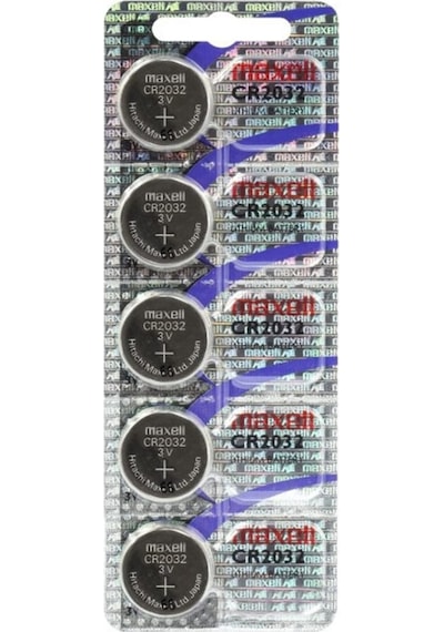 Maxell CR2032 3V Lityum Hologramlı Kartela Düğme Pil 5'li