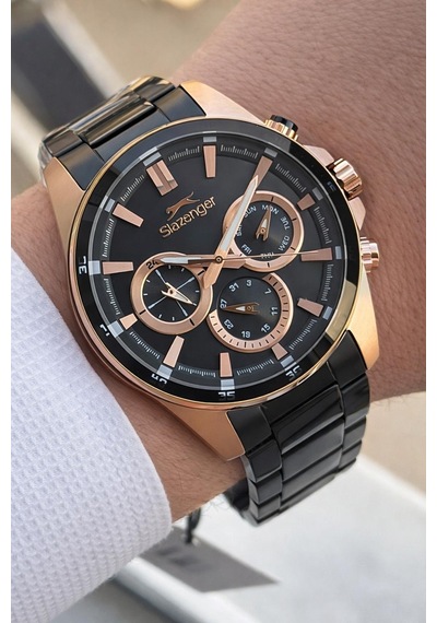 Slazenger Çelik Kordon İç Fonksiyonları Aktif 10 Atm Suya Dayanıklı Erkek Kol Saati Esl.2456.5 Rose Gold