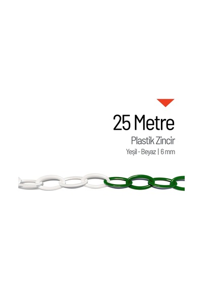 Plastik Zincir 6mm Yeşil-beyaz 25 M-3398
