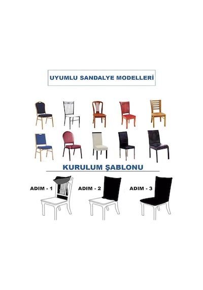 Jakarlı Dokuma Kumaş Likralı Esnek 6'lı Sandalye Kılıfı Kaliteli Streç Sandalye Örtüsü 6 Adet Kahve