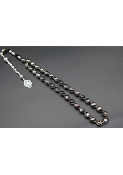 10'lu Badem Kesim Çeşmi İşleme Oltu Taşı Tesbih St000146
