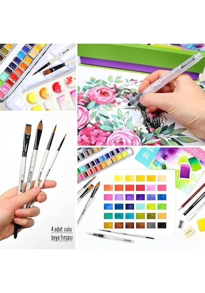 Sulu Boya Seti, Profesyonel 36 Sabit Pigment Boyama Kutusu, Yüksek Pigmentasyon, Sanatçılar, Öğrenciler, Yetişkinl Genel