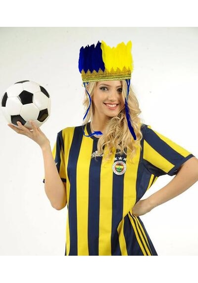 Sarı Lacivert Taraftar Tüylü Saç Bandı " 69593789