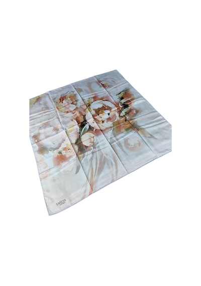 Mim Eşarp Emilya Rayon Çiçek Desenli Eşarp 90x90 Cm Açık Kahve