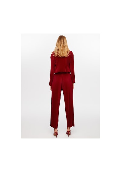 Faik Sönmez Kendinden Piliseli Wıde Leg Fıt Pantolon W26pnt008 Uw26pnt00840 Bordo