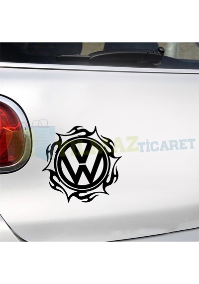 Volkswagen Logo Ateş Oto Sticker Tampon Kaput Yapıştırma Etiket