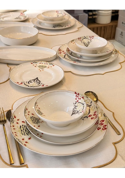 24 Parça 6 Kişilik Aura Glasswork Yemek Takımı-5874 Çok Renkli