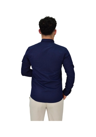 Erkek Spor Likralı Gömlek Bgl-st04343 Lacivert