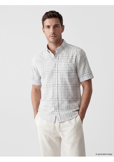 Lcwaıkıkı Classic Gri Regular Fit Ekose Poplin Erkek Gömlek