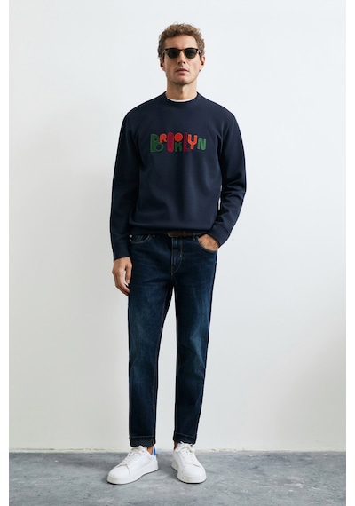 Lufian Fınn Erkek Sweatshirt Lacivert Lacivert 112030202100200