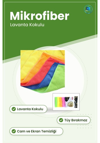 Lavanta Kokulu Mikrofiber Temizlik Bezi Cam Mobilya Mutfak Ve Ekr Çok Renkli