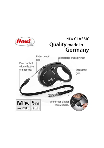 New Classic Mbeden Siyah 5mt İpli Tasma