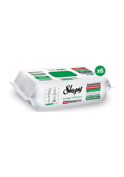 Sleepy Easy Clean Premium Beyaz Sabun Katkılı Yüzey Temizlik Havlusu Mendili 6x100 600 Yaprak Diğer