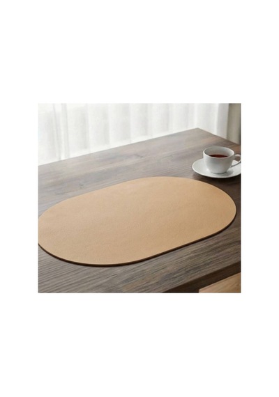 Kk Swords 4+1 Adet Deri Amerikan Servis+runner Set 4 Amerikan Servis -1 Runner Supla Decor Masa Decoru Bej
